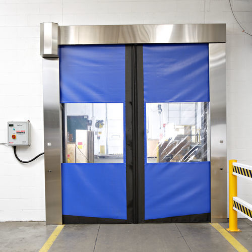 Porta a lame multiple - ISO-Clean® Split - Rite-Hite - in acciaio inossidabile / in tessuto / per camera bianca