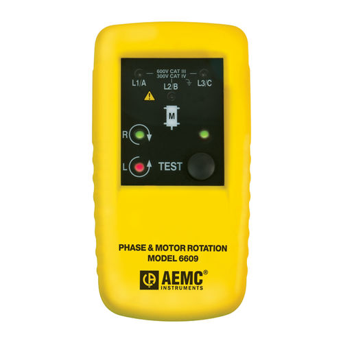 Indicatore di potenza - 6609 - AEMC Instruments - di sequenza di fase / LED / portatile