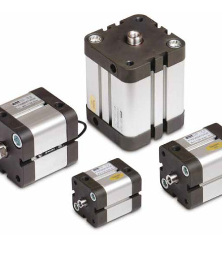 Cilindro compatto - P1P - Parker Hannifin France SAS - pneumatico / con asta attraversante / a doppio effetto
