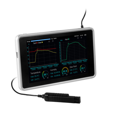 Registratore di dati di temperatura e umidità - PCE-HT 300 - PCE Deutschland GmbH - di punto di rugiada / senza fili / con schermo LED