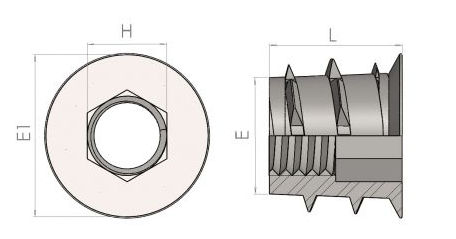 25 Inserti Filettati T-LOK TFI1024-13 – Acciaio Zincato Giallo, 10-24 X 0,512", Testa Esagonale