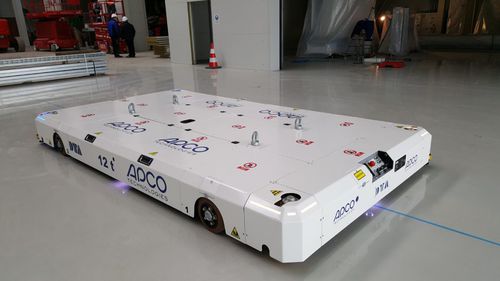Veicolo a guida automatica per movimentazione - DTA - per carichi pesanti / con guida ottica