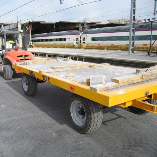 Rimorchio a pianale - DTA - per attrezzatura industriale / a 2 assi / trainato
