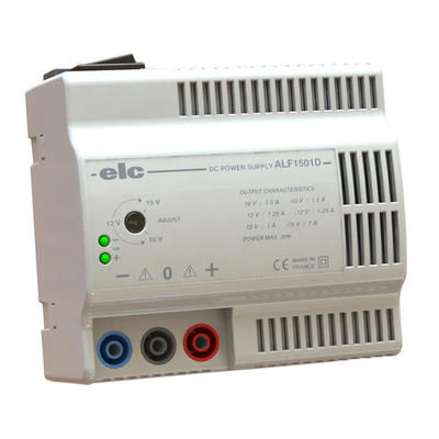 Alimentatore elettrico su guida DIN - ALF1501D - ELC construction électronique - da tavolo / AC/DC / ad uscita semplice