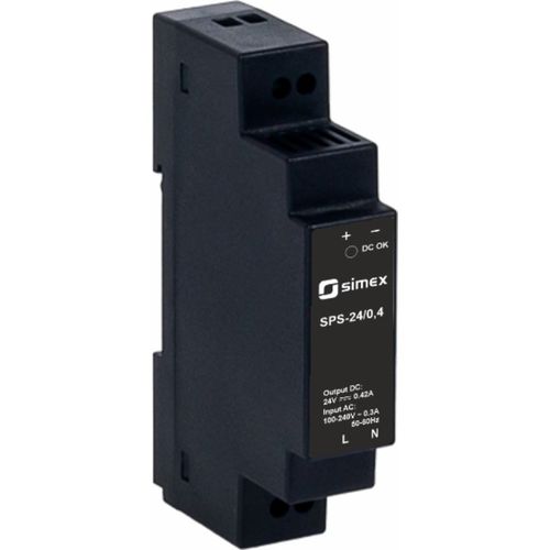 Alimentatore elettrico su guida DIN - SPS-24/0,4 - SIMEX Sp. z o.o. - AC/DC / ad uscita semplice / trifase