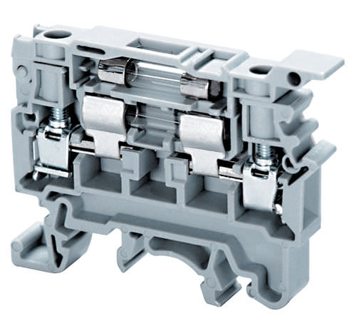 Morsetto componibile su guida DIN - Connectwell Industries - passante / a fusibile