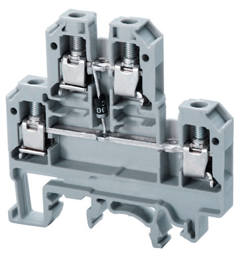 Morsetto componibile su guida DIN - CDL4U(E)D series - Connectwell Industries - con connessione a vite / multilivello / a diodo