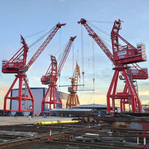 Gru su guida di scorrimento - RBC 100 - CIMOLAI TECHNOLOGY - di tipo level luffing / per applicazioni marine / di sollevamento