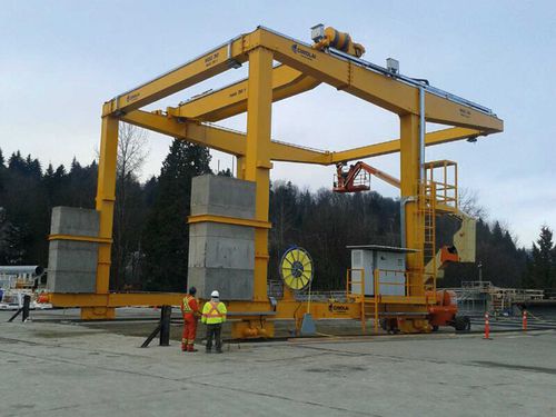 Gru a cavalletto su guida di scorrimento - RGC 30 - CIMOLAI TECHNOLOGY - per cantieri di prefabbricati / per opere di ingegneria civile