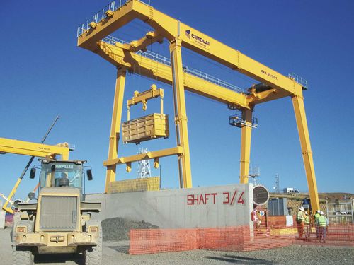 Gru a cavalletto su guida di scorrimento - RGC 80 - CIMOLAI TECHNOLOGY - per opere di ingegneria civile
