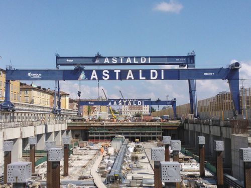 Gru a cavalletto su guida di scorrimento - RGC 50 - CIMOLAI TECHNOLOGY - per opere di ingegneria civile / per metropolitana