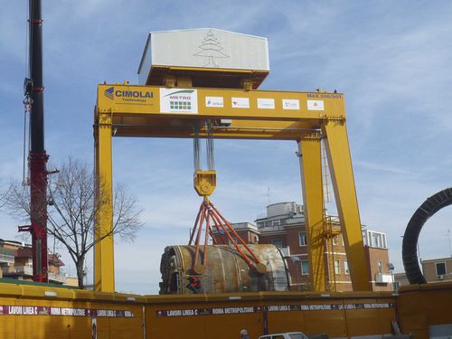 Gru a cavalletto su guida di scorrimento - RGC 500 - CIMOLAI TECHNOLOGY - per cantieri di prefabbricati
