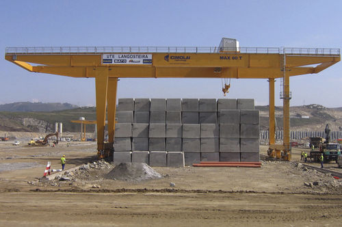 Gru a cavalletto su guida di scorrimento - RGC 7 - CIMOLAI TECHNOLOGY - per cantieri di prefabbricati