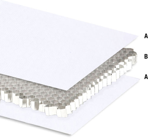 Pannello sandwich in alveolari - ALUSTEP® W - Cel Components S.r.l. - rivestimento in fibra di vetro / per soffitto / per facciata