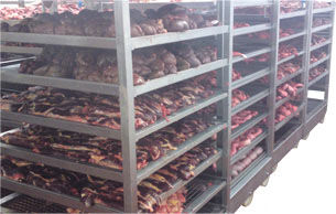 Scaffalatura per magazzino di stoccaggio - Smisco Food Equipment Ltd - per l'industria agroalimentare / con ripiani / in acciaio inossidabile