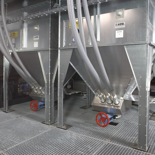 Connettore per tramoggia - AT 500 series - AZO Group - pneumatico / di scarica / in acciaio inossidabile