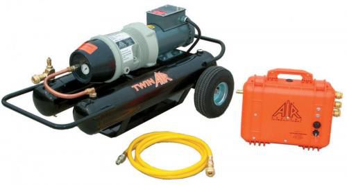 Compressore a pistone - Twin-Air™ - Air Systems International - per aria respirabile / con motore elettrico / su rotelle