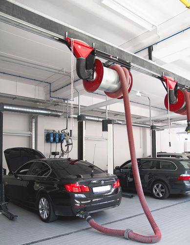 Sistema di aspirazione per gas di scarico per automobile - KOS-L-ALAN-N series - KLIMAWENT - per officina / per garage / su guida di scorrimento