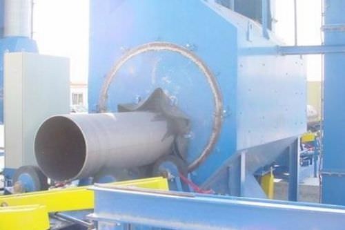 Granigliatrice con nastro trasportatore a rulli - 14 kg/h | SPT - Steelex International - a 2 turbine / per tubi