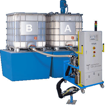 Miscelatore-dosatore con pompa a ingranaggi - Nodopur B 1000 - TARTLER GmbH - per stampaggio a trasferimento di resina RTM