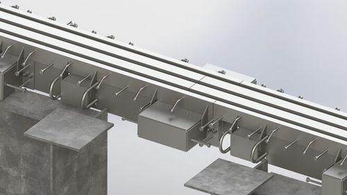 Giunto di dilatazione in metallo - TENSA&reg;MODULAR - mageba - rettangolare / con flangia / per cantiere di costruzione