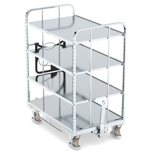 Carrello da trasporto - KLT 800 E4 VKD 3ZB100 - LKE GmbH - Excellence in Material Handling - per movimentazione / per preparazione di ordini / in acciaio galvanizzato
