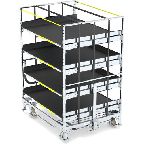 Carrello da trasporto - KLT 1100 E5/ ZBT4 VKD - LKE GmbH - Excellence in Material Handling - in acciaio galvanizzato / 5 livelli / bloccabile