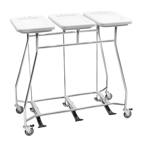 Carrello per la raccolta multiuso - WSS3-T - LKE GmbH - Excellence in Material Handling - in acciaio inossidabile / con pedale