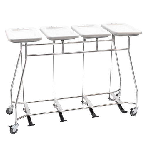 Carrello per la raccolta multiuso - WSS4-T - LKE GmbH - Excellence in Material Handling - in acciaio inossidabile / con pedale