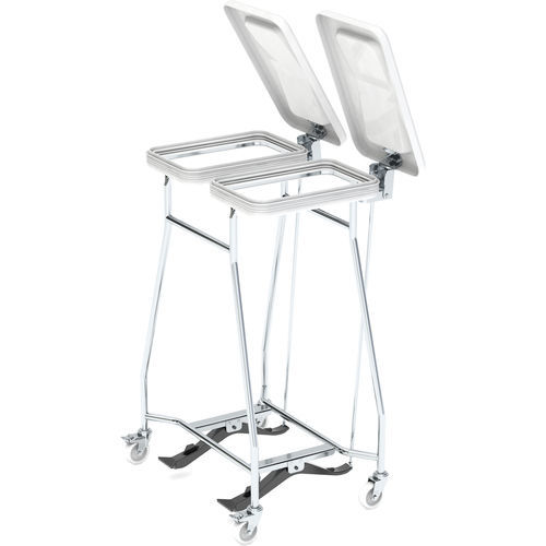 Carrello per la raccolta multiuso - WSS2-T - LKE GmbH - Excellence in Material Handling - in acciaio inossidabile / con coperchio / con pedale