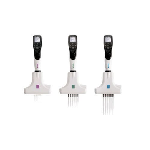 Pipetta multicanale - VOYAGER series - INTEGRA Biosciences - per laboratorio / con distanza variabile delle punte / elettronica