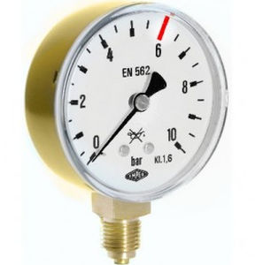 Manometro analogico - S63.16 - Manometer Preiss EMPEO-KBM OHG - filettato / in ottone / a tubo Bourdon