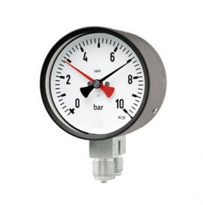 Manometro doppio - DR100-3 - Manometer Preiss EMPEO-KBM OHG - analogico / filettato / in acciaio inossidabile