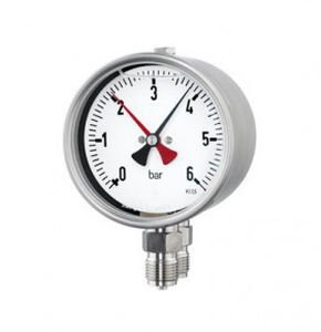 Manometro doppio - DRChG100-3 - Manometer Preiss EMPEO-KBM OHG - analogico / filettato / in acciaio inossidabile