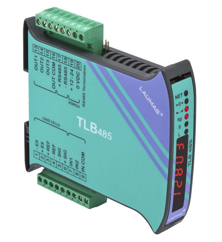 Indicatore trasmettitore di peso con display LED - TLB 485  - LAUMAS Elettronica - su guida DIN / IP67