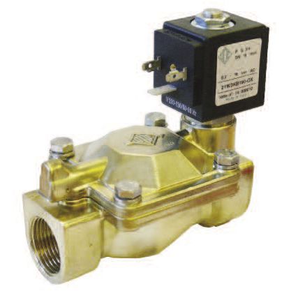 Elettrovalvola a comando assistito - 21W-OX Series - ODE - a 2 vie / NC / per ossigeno