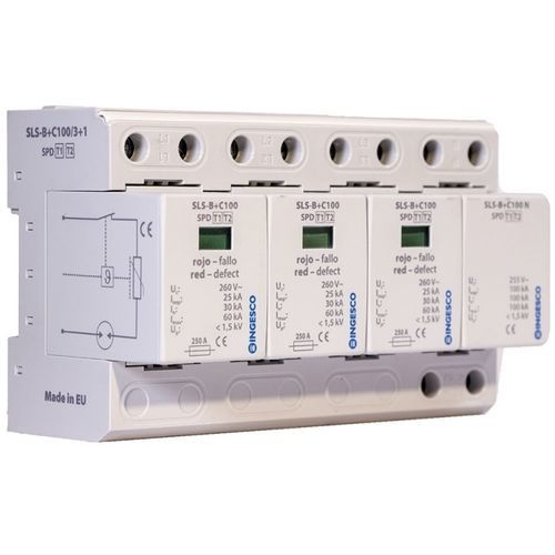 Limitatore di sovratensione di tipo 1+2 - SLS-B+C100/3+1 - INGESCO - alta energia / combinato / a presa