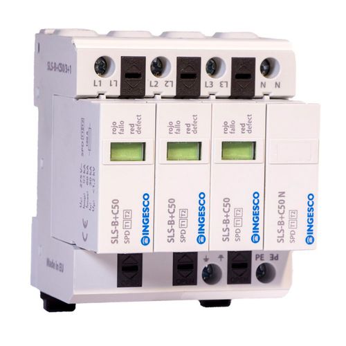 Limitatore di sovratensione di tipo 1+2 - SLS-B+C50/3+1 - INGESCO - combinato / a presa / a bassa tensione