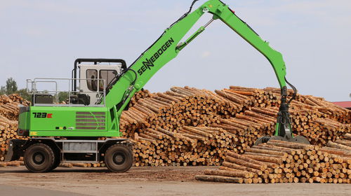 Gru forestale con braccio articolato - 723 E - SENNEBOGEN Maschinenfabrik GmbH - mobile