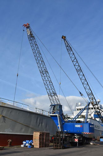 Gru cingolata - 1100 E - SENNEBOGEN Maschinenfabrik GmbH - con braccio / per cantiere / di sollevamento