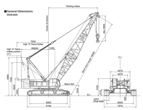 Gru cingolata - CCH1400-6 - IHI Construction Machinery limited - con braccio / tralicciata / per cantiere