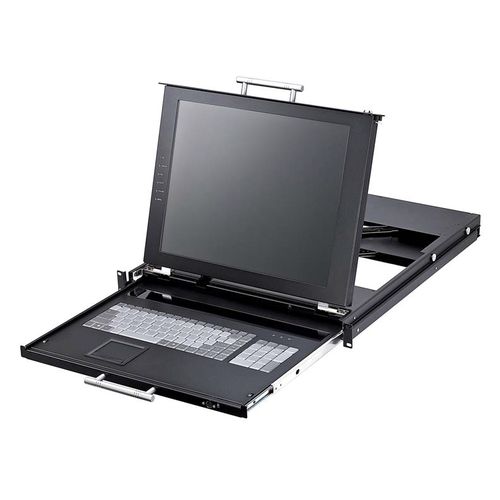 Switch KVM con tastiera - RETEX - con schermo LCD / montato su rack-cassetto