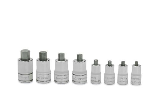Set di punte di avvitamento per vite a testa esagonale cava - Combination Drive SAE Hex Bit Stubby Socket Driver Set - Snap-on - in metallo cromato / in acciaio / in lega