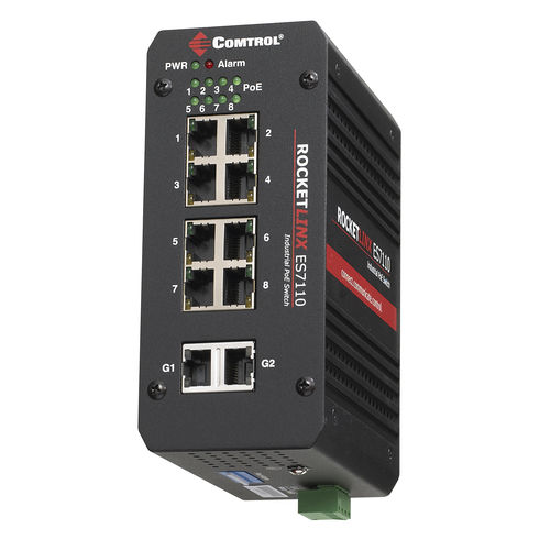 Switch Ethernet non gestibile - RocketLinx® ES7110 - Comtrol Corporation - 8 porte / gigabit / con connessione wirelss