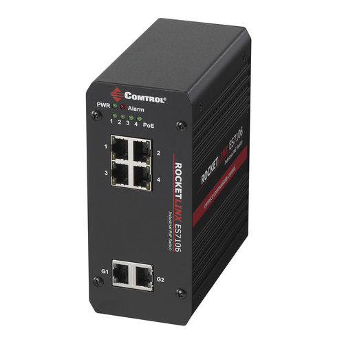 Switch Ethernet non gestibile - RocketLinx® ES7106-VB - Comtrol Corporation - 6 porte / gigabit / con connessione wirelss