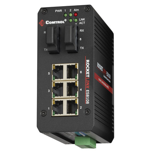 Switch Ethernet non gestibile - RocketLinx ES8108F-S-XT - Comtrol Corporation - 8 porte / Ethernet gigabit / in fibra ottica