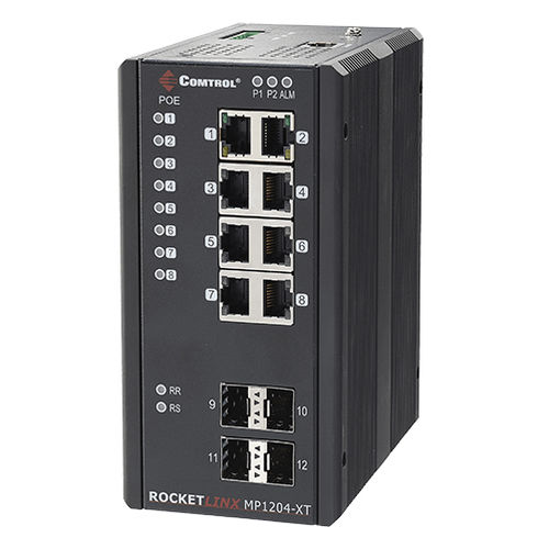 Switch Ethernet gestibile - RocketLinx ® MP1204-XT - Comtrol Corporation - 12 porte / gigabit / a parete