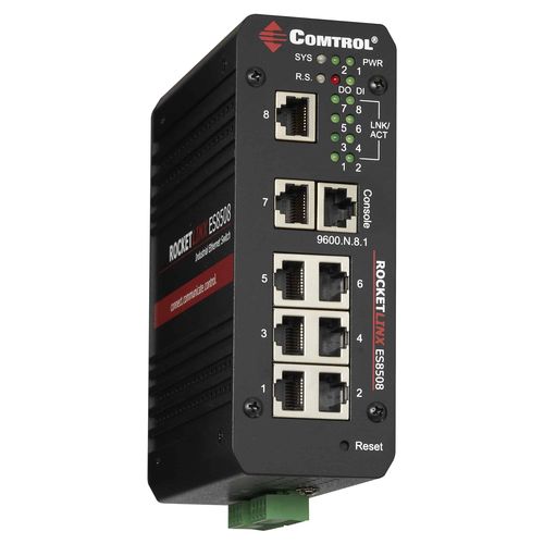 Switch Ethernet gestibile - RocketLinx ® ES8508-XT - Comtrol Corporation - 8 porte / per montaggio su guida DIN / ridondante