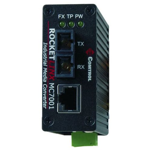 Convertitore di media - RocketLinx ® MC7001 - Comtrol Corporation - Ethernet / serie / su guida DIN
