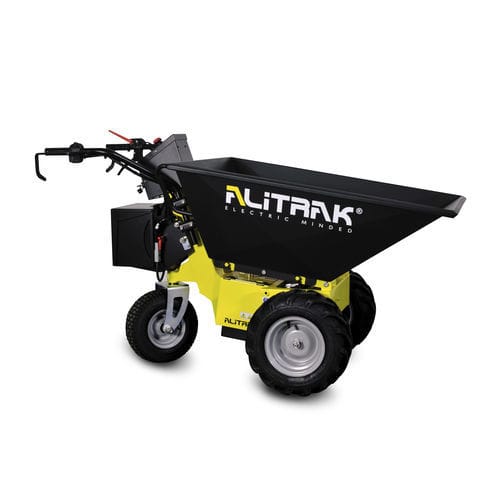 Mini dumper su ruote - DT300E - ALITRAK S.r.l - elettrico / a scarico frontale / con benna elevatrice